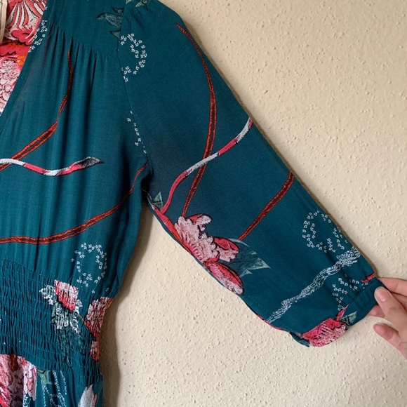 Jaase Bsynthe Crane Floral Green Maxi Dress XS - Picture 6 of 10